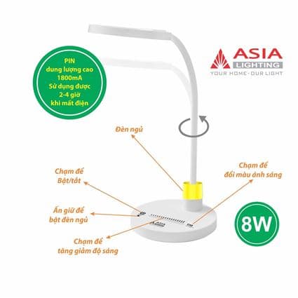 Đèn bàn học sinh - DB01 - Vỏ Hồng 5