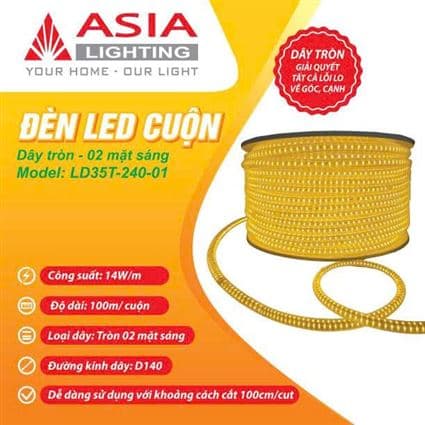 Led dây 2835-240 - Dây tròn 02 mặt