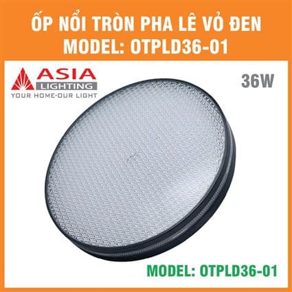 Ốp nổi tròn pha lê vỏ đen 36W