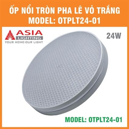 Ốp nổi tròn pha lê vỏ trắng 24W