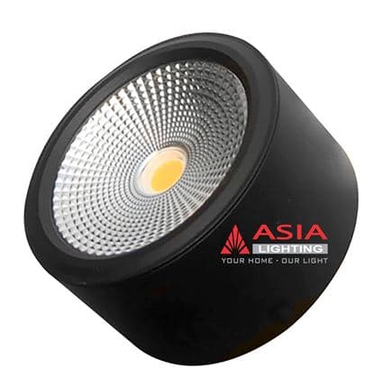 Đèn trần nổi tròn vỏ đen thân ngắn COB 10W