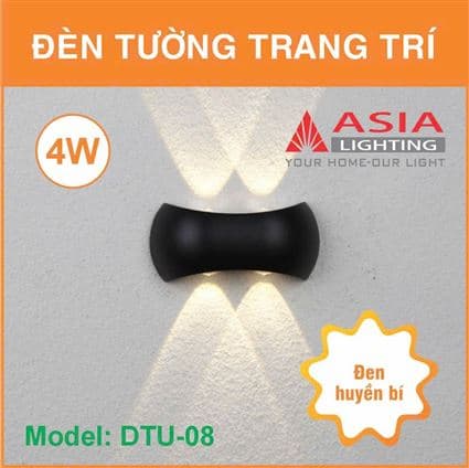 Đèn tường trang trí thân sơn đen - DTU08