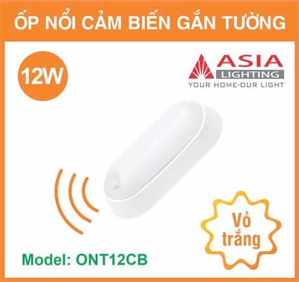 Ốp nổi cảm biến gắn tường vỏ trắng - 12W