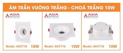 Âm trần vuông thân trắng - Chóa trắng