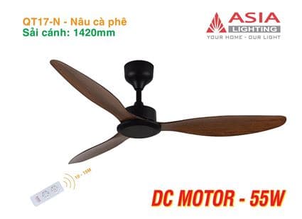 Quạt trần cao cấp 03 cánh QT17 - Trắng sang trọng 2