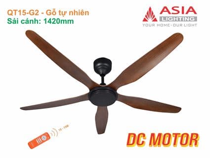 Quạt trần cao cấp QT15 - Gỗ tự nhiên