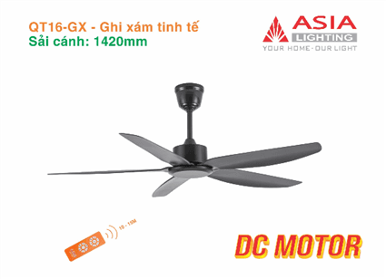 Quạt trần cao cấp 05 cánh - QT16 - DC Motor