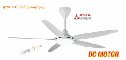 Quạt trần đèn cao cấp QT09-T - Trắng sang trọng