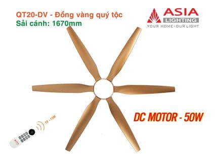 Quạt trần cao cấp QT06-B - Vàng đẳng cấp
