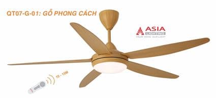 Quạt trần đèn cao cấp - QT07 - Điều khiển từ xa - AC Motor