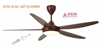 Quạt trần đèn cao cấp QT07-G-02 - Gỗ tự nhiên